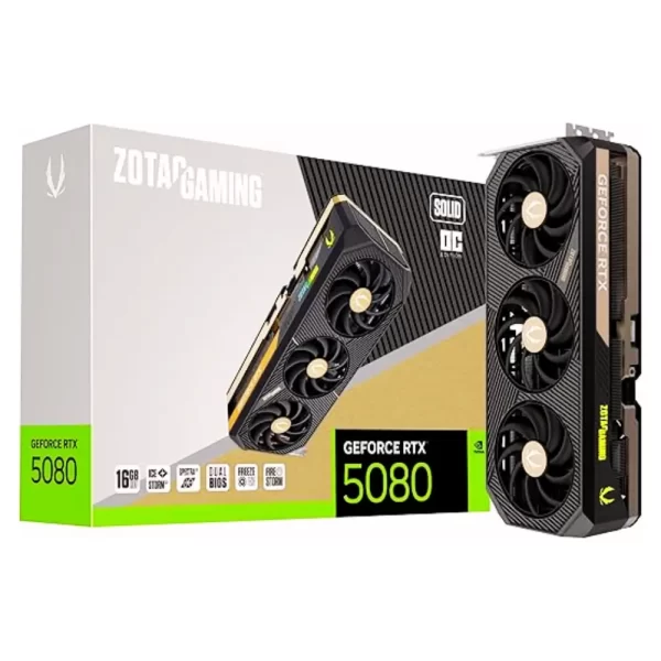 ZOTAC GAMING GeForce RTX 5080 Solid OC – Poder Absoluto em Cada Pixel!